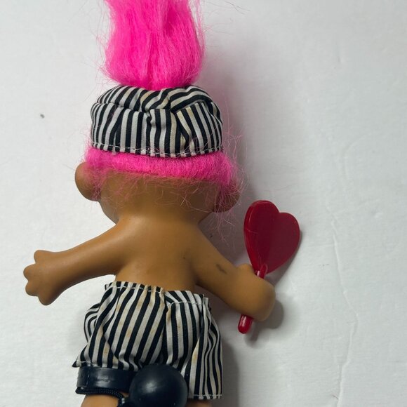Vintage Russ Troll Dolls - Police & Prisoner of Love with Pink & Purple Hair - Picture 8 of 9
